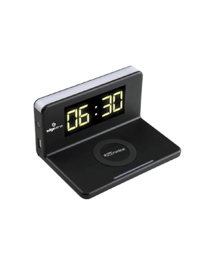 Portronics Desktop Wireless Charger with Alarm Clock and LED Lamp